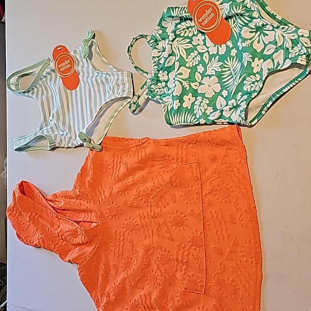 Wonder Nation Baby Girls Swimsuits Coverup  Size 12‎ m